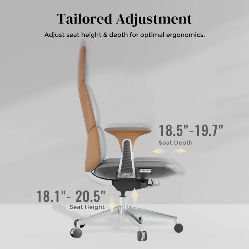 Omidi-Nyla Leather Chair with Easy Adjustment