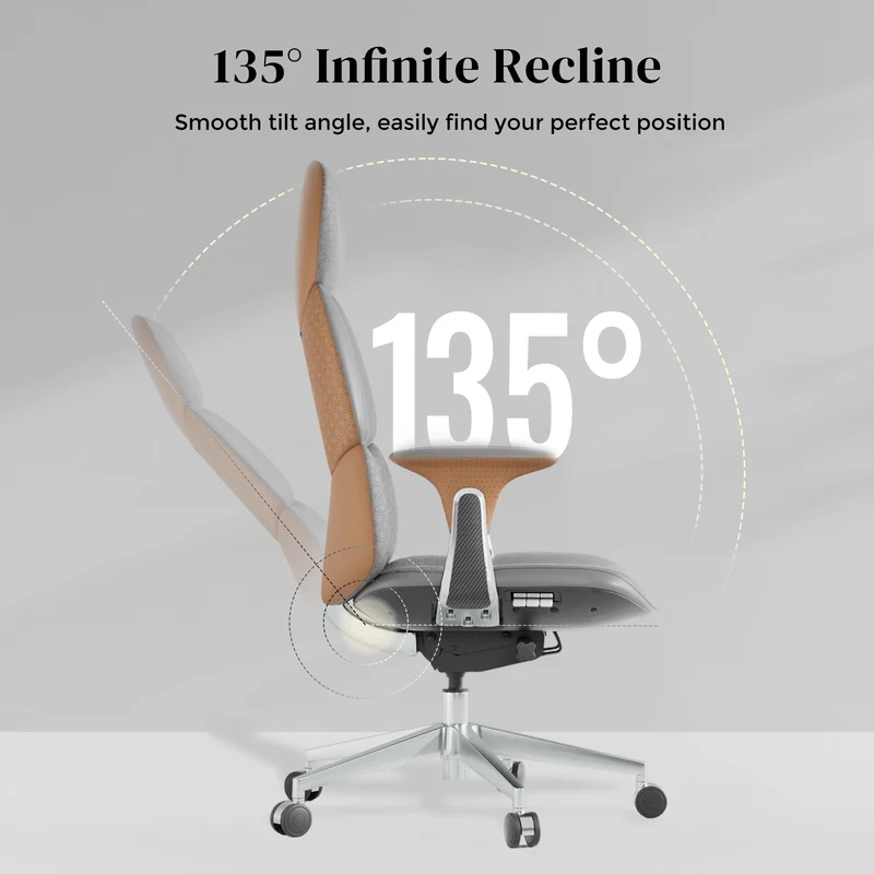 Omidi-Nyla Leather Chair with Easy Adjustment