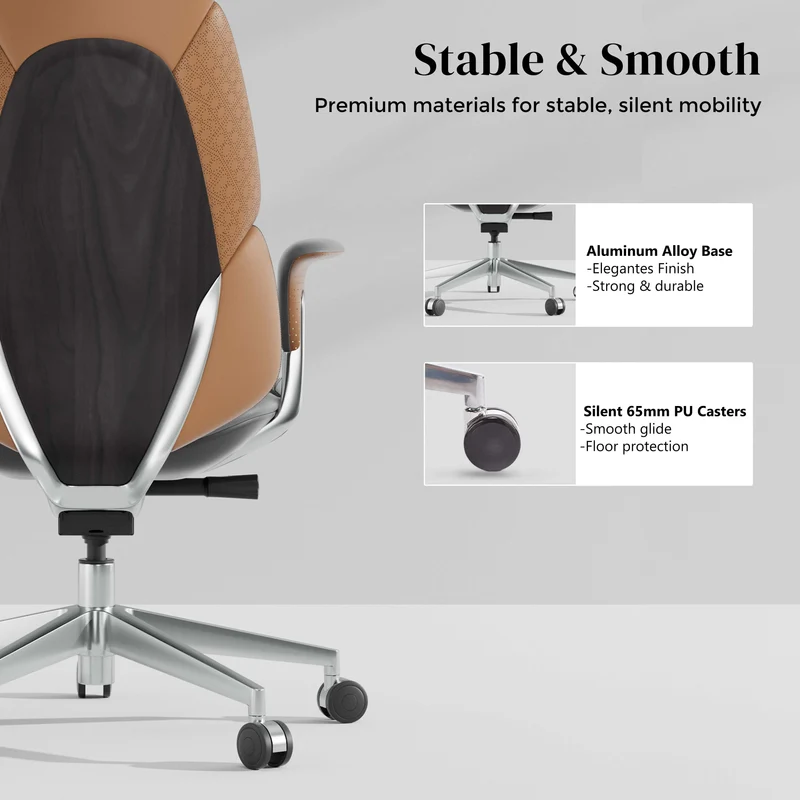Omidi-Nyla Leather Chair with Easy Adjustment