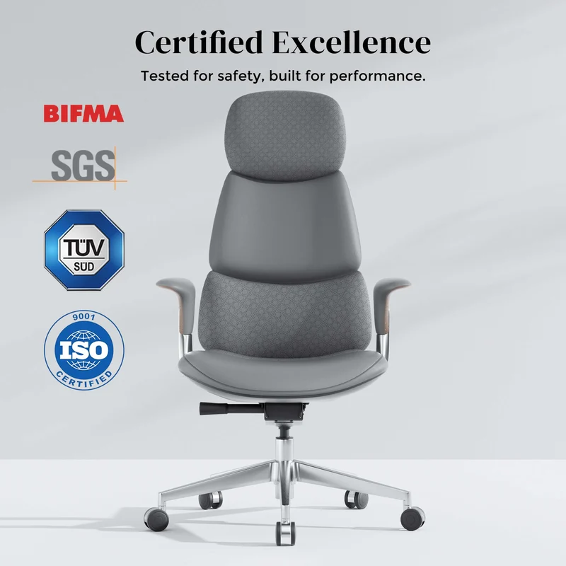 Omidi-Nyla Leather Chair with Easy Adjustment