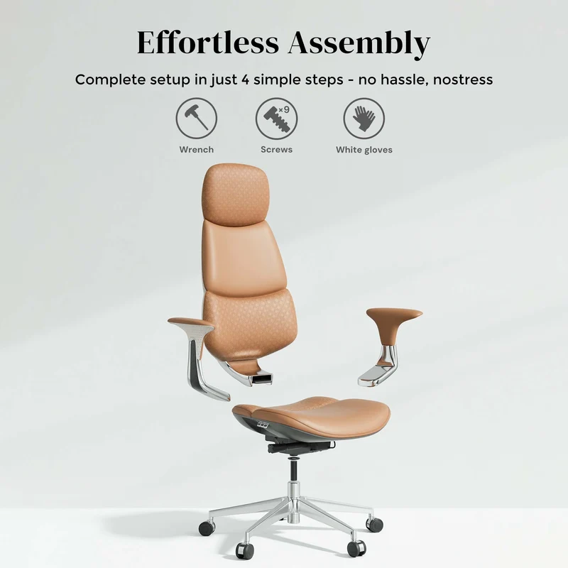 Omidi-Nyla Leather Chair with Easy Adjustment
