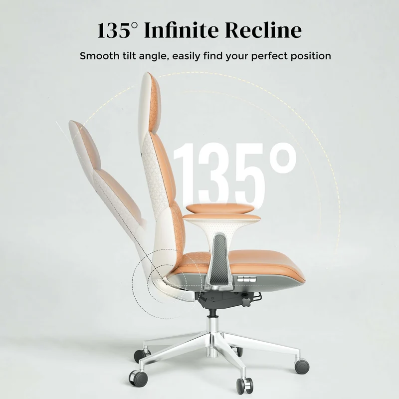 Omidi-Nyla Leather Chair with Easy Adjustment