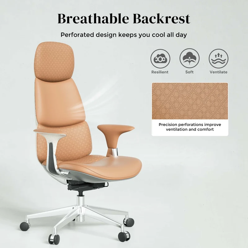 Omidi-Nyla Leather Chair with Easy Adjustment