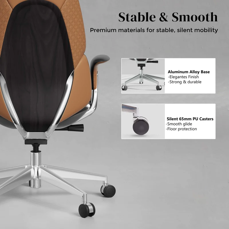Omidi-Nyla Leather Chair with Easy Adjustment