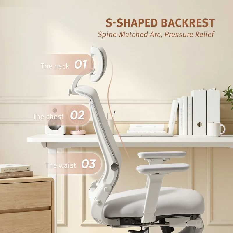 Welax S4 – Ergonomic Office Chair with Foldable Backrest