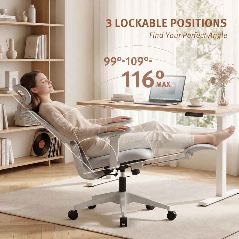 Welax S4 – Ergonomic Office Chair with Foldable Backrest