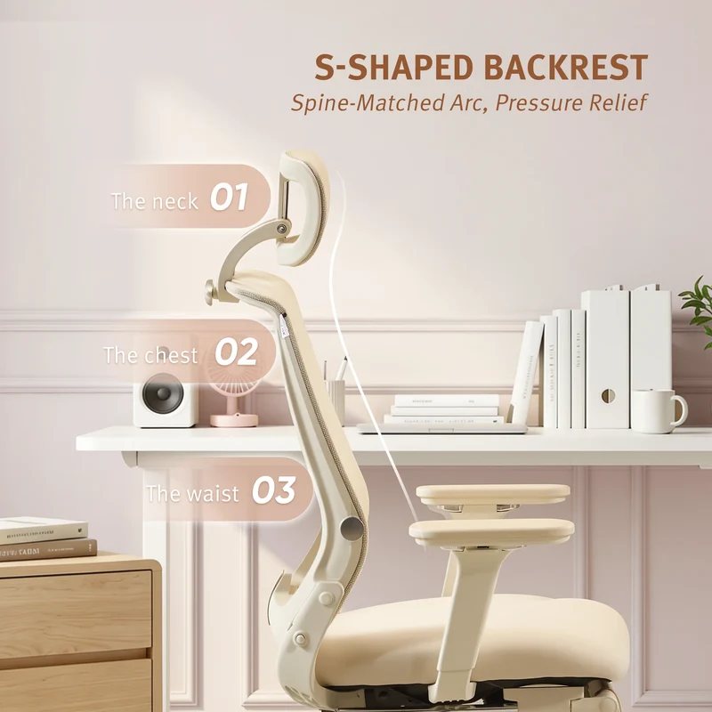 Welax S4 – Ergonomic Office Chair with Foldable Backrest