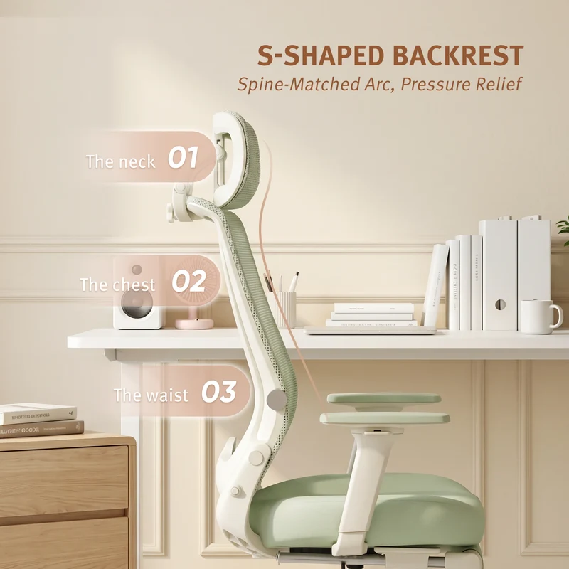 Welax S4 – Ergonomic Office Chair with Foldable Backrest