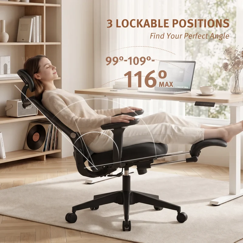 Welax S4 – Ergonomic Office Chair with Foldable Backrest