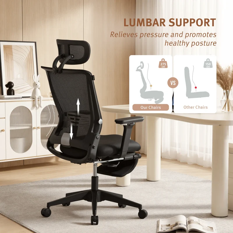 Welax S4 – Ergonomic Office Chair with Foldable Backrest