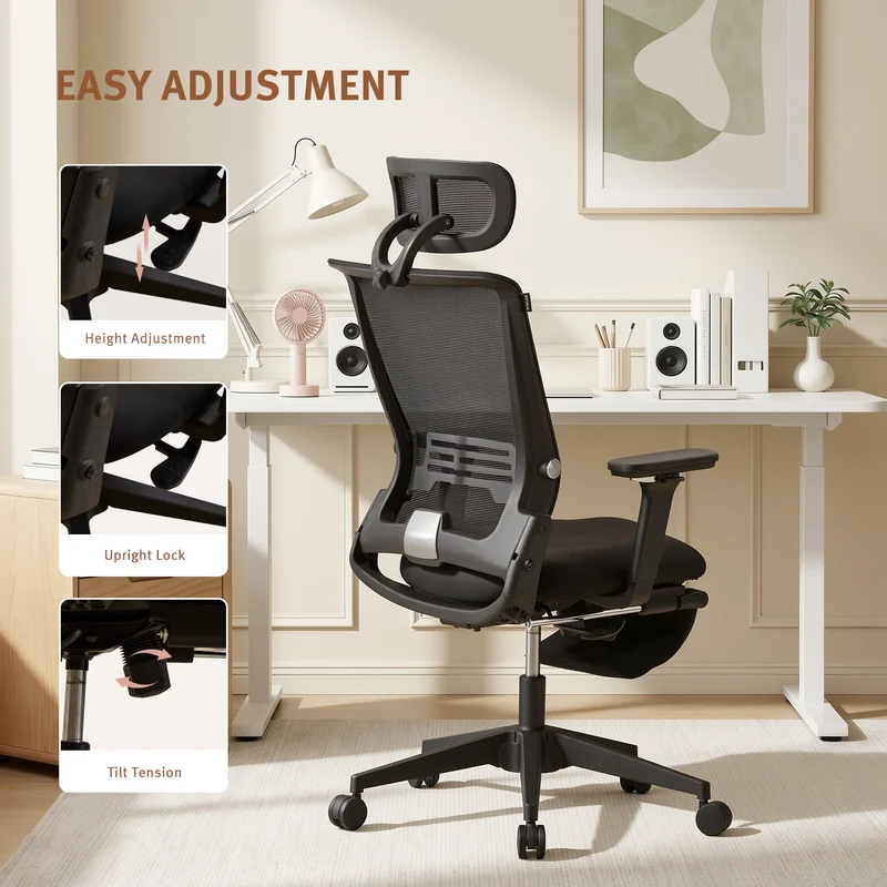 Welax S4 – Ergonomic Office Chair with Foldable Backrest