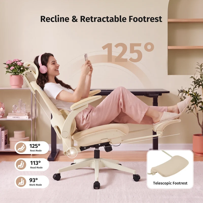Welax S4 – Ergonomic Office Chair with Foldable Backrest