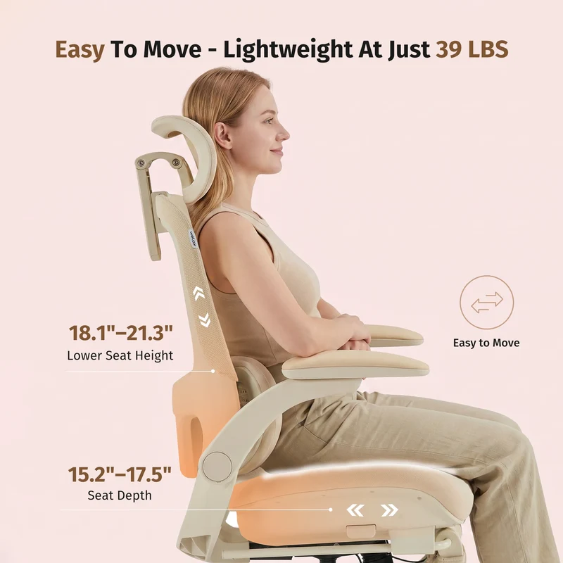 Welax S4 – Ergonomic Office Chair with Foldable Backrest