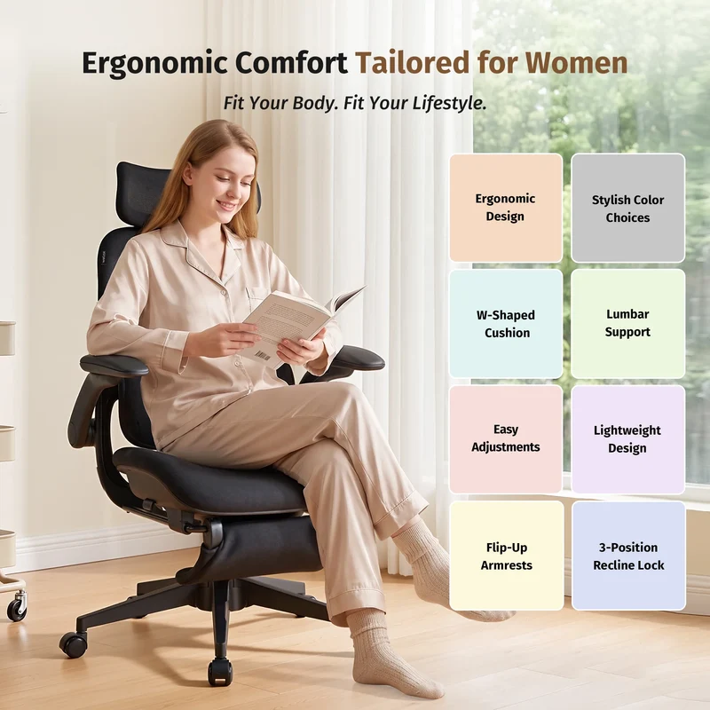 Welax S4 – Ergonomic Office Chair with Foldable Backrest