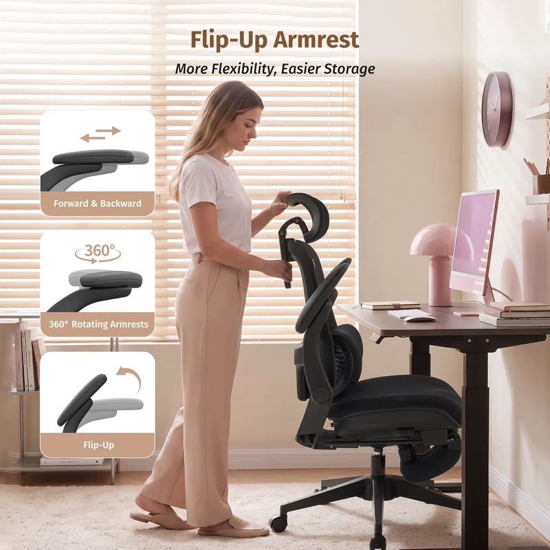 Welax S4 – Ergonomic Office Chair with Foldable Backrest