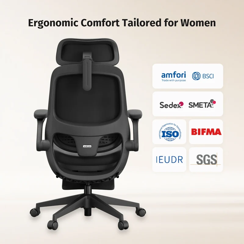 Welax S4 – Ergonomic Office Chair with Foldable Backrest