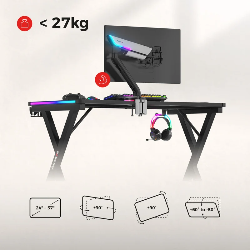 Ramię do monitora RGB LED Huzaro Motion 1.8