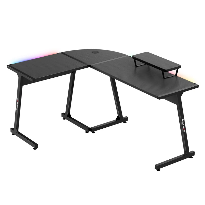Gaming-Eckschreibtisch HUZARO Hero 6.0 RGB Smart Schwarz 147 cm