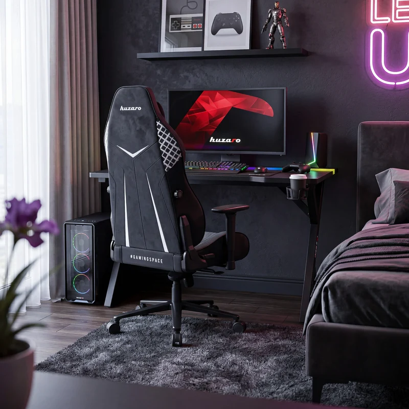 Gaming-Schreibtisch mit LED-Beleuchtung Huzaro Hero 2.4 RGB Black