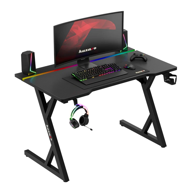 Gaming-Schreibtisch mit LED-Beleuchtung Huzaro Hero 2.4 RGB Black