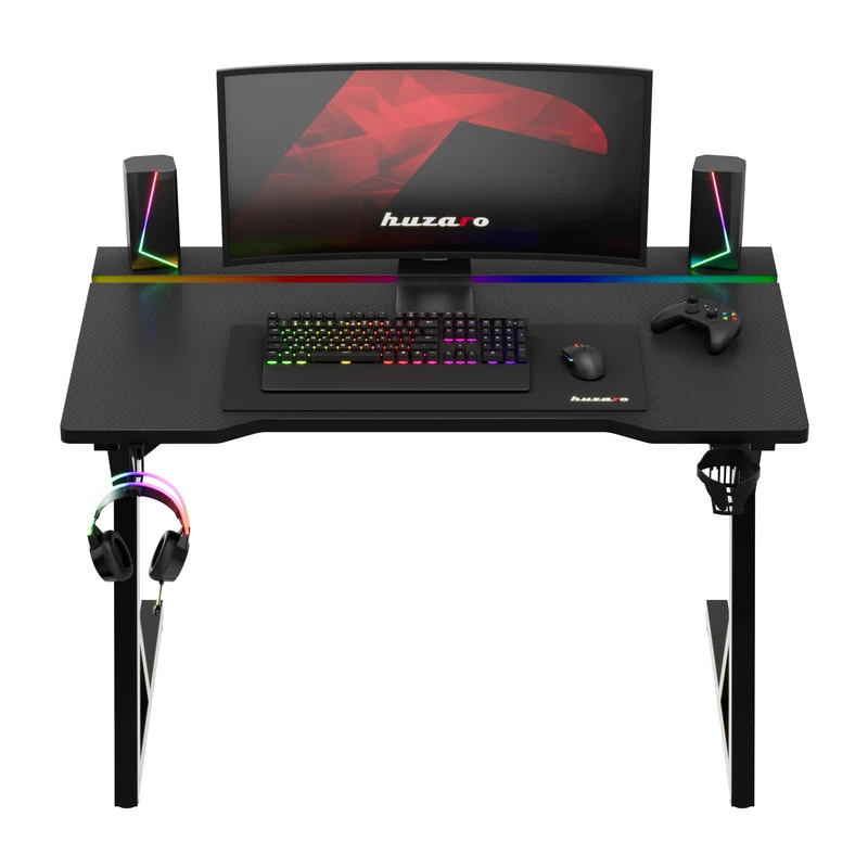 Gaming-Schreibtisch mit LED-Beleuchtung Huzaro Hero 2.4 RGB Black