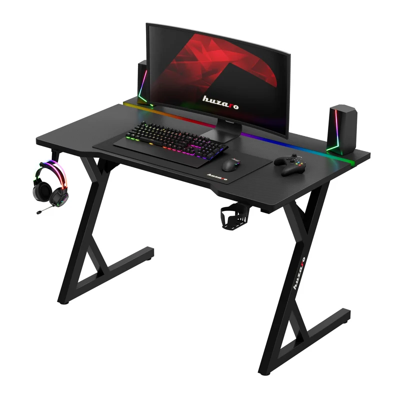 Gaming-Schreibtisch mit LED-Beleuchtung Huzaro Hero 2.4 RGB Black