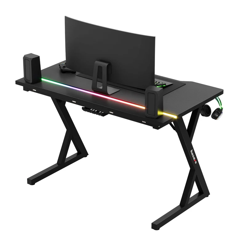 Gaming-Schreibtisch mit LED-Beleuchtung Huzaro Hero 2.4 RGB Black