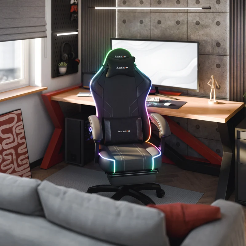 Huzaro Force 3.7 RGB Black Gaming-Stuhl