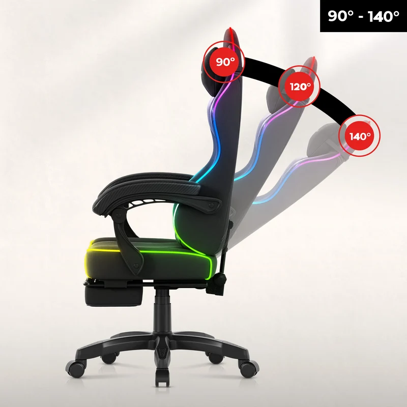 Huzaro Force 3.7 RGB Black Gaming-Stuhl