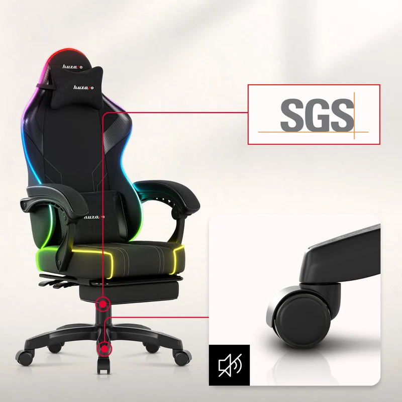 Huzaro Force 3.7 RGB Black Gaming-Stuhl