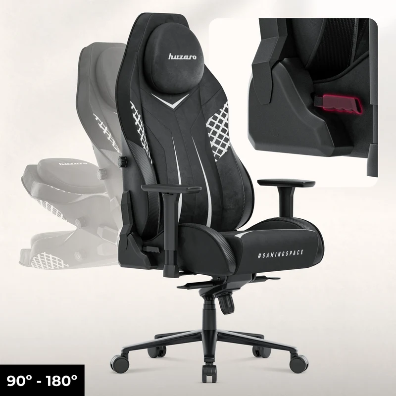 Gaming-Stuhl aus Wildleder Huzaro Force 8.3 Carbon Black