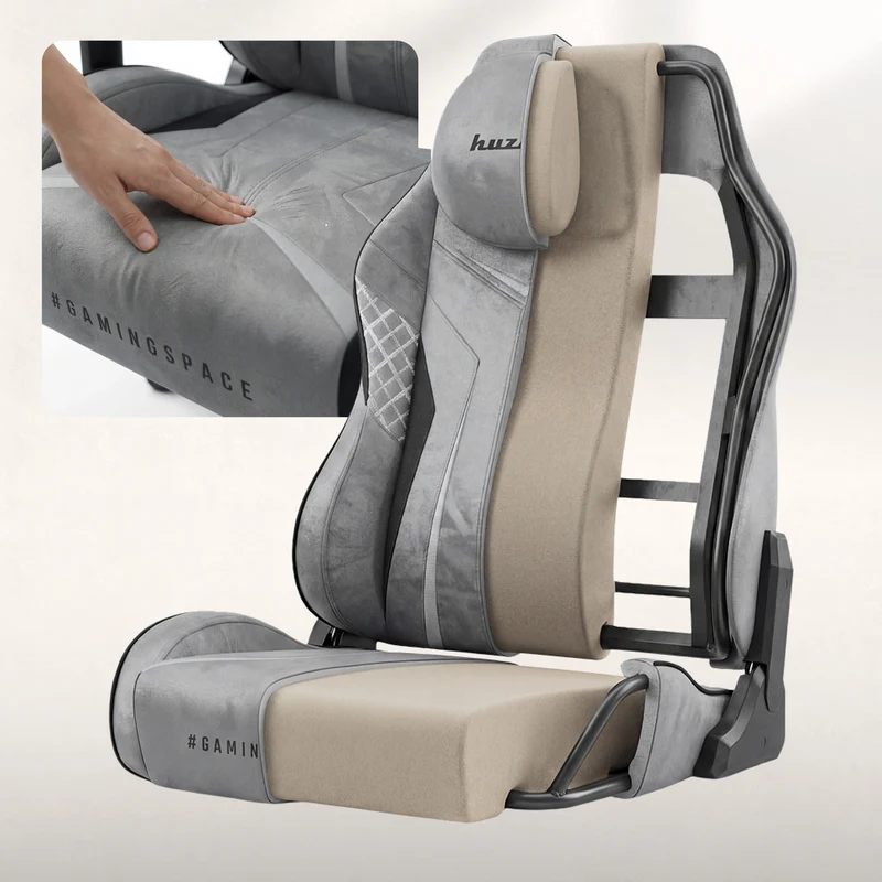 Gaming-Stuhl aus Wildleder Huzaro Force 8.3 Grey