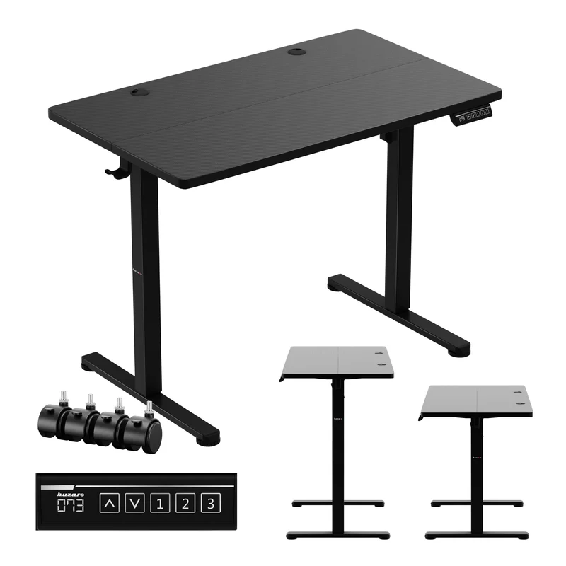 Elektrisch höhenverstellbarer Schreibtisch auf Rollen Huzaro Hero 7.8 Black