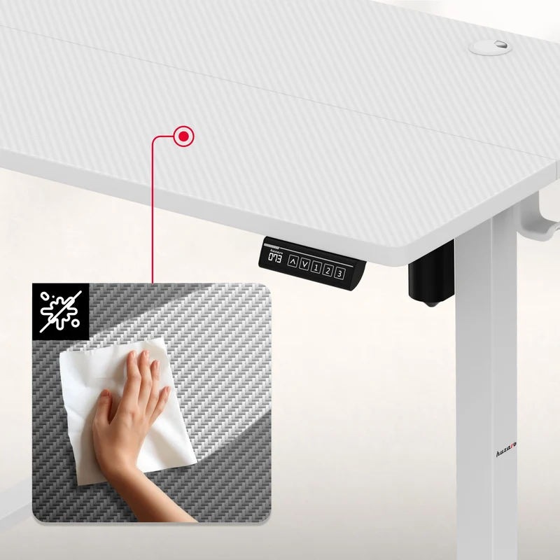 Elektrisch höhenverstellbarer Schreibtisch auf Rollen Huzaro Hero 7.8 White