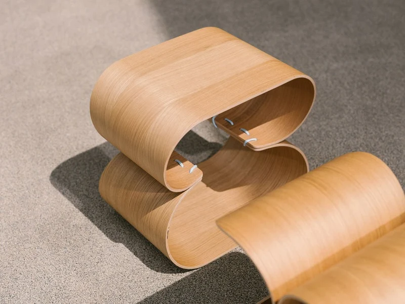 MOWO Ergonomischer ACHTER Sitzhocker Eiche & Walnuss