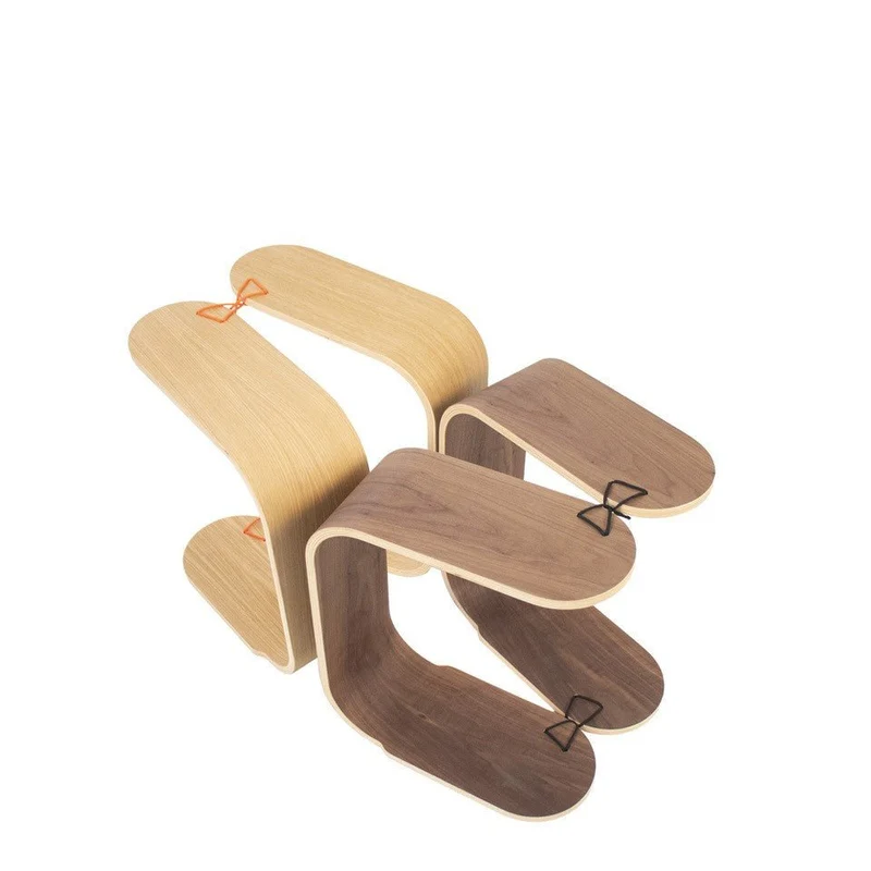MOWO Ergonomischer VIVI Sitzhocker Eiche & Walnuss