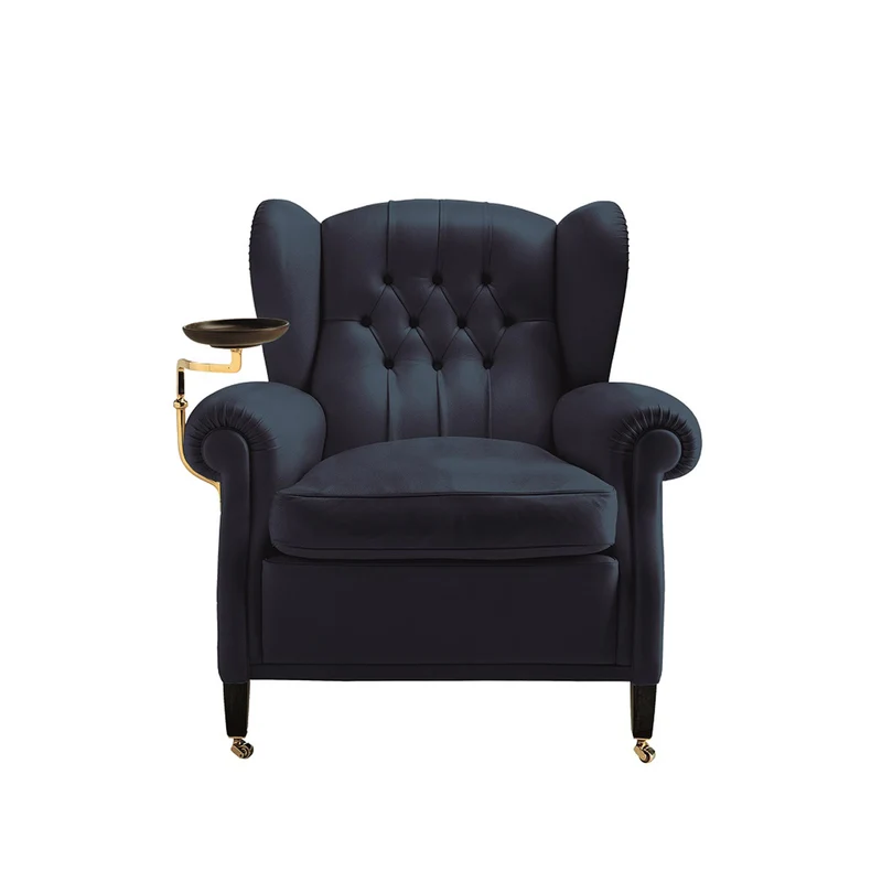 Leather Wingback Armchair 1919 by Renzo Frau for Poltrona Frau