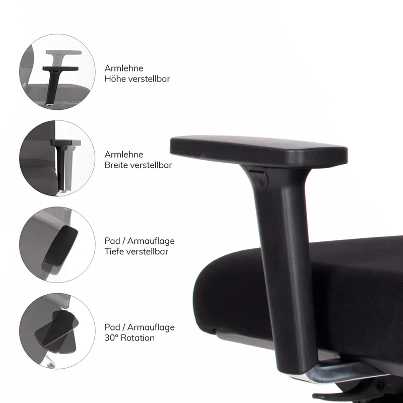 Ergonomischer Bürostuhl lento Agilis AG10 inkl. 4D-Armlehnen - Der AKTIVE
