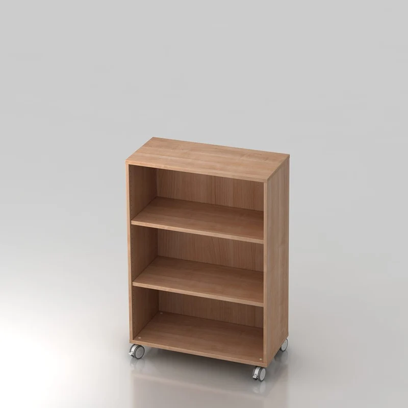 Mobiles Aktenregal Büroregal Pure - 3 Ordnerhöhen 80cm breit auf Rollen