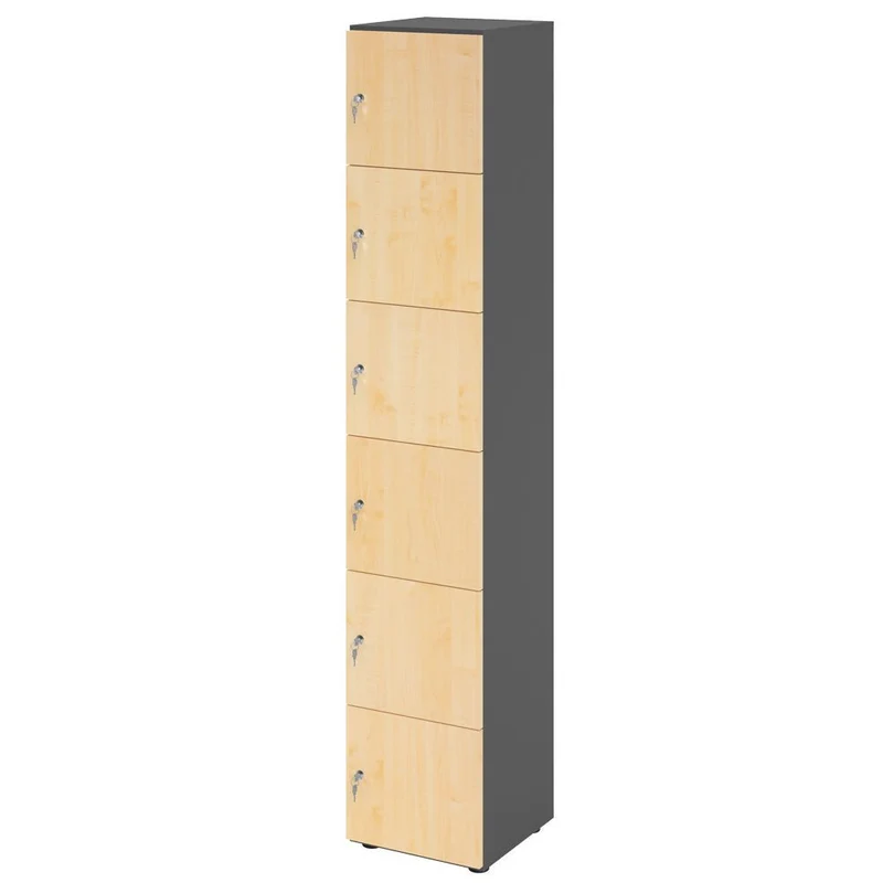 Schließfachschrank Pure - 6 Fächer H215,6 cm- Locker - Garderobenschrank