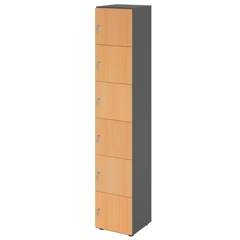 Schließfachschrank Pure - 6 Fächer H215,6 cm- Locker - Garderobenschrank