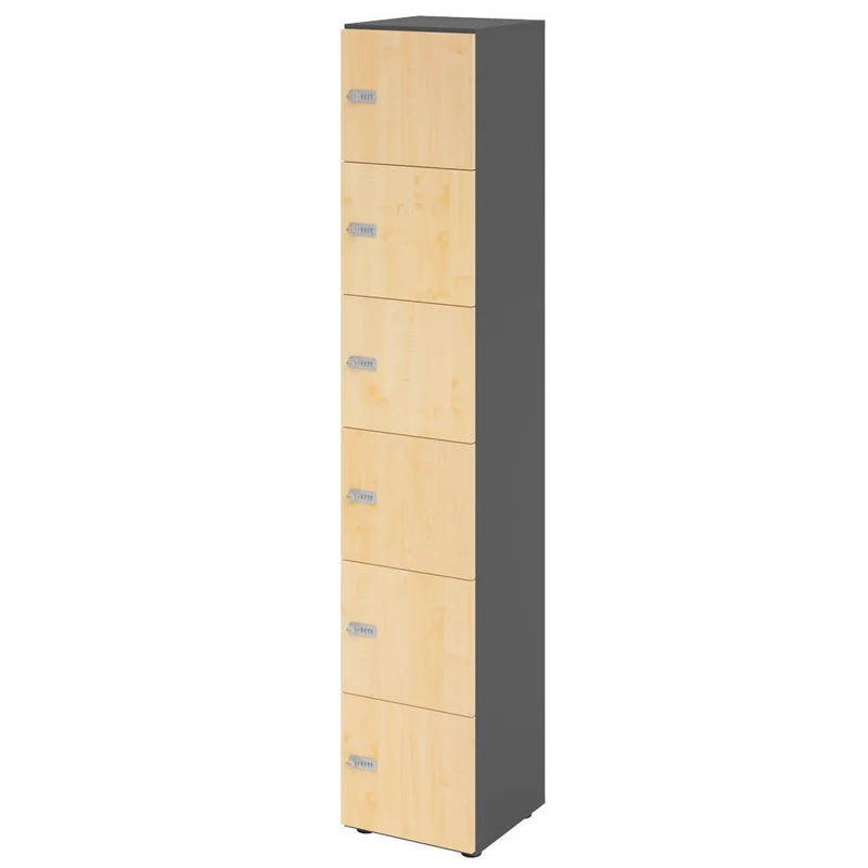 Schließfachschrank Pure - 6 Fächer H215,6 cm- Locker - Garderobenschrank