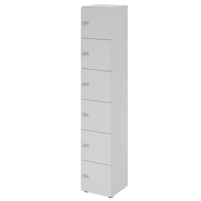 Schließfachschrank Pure - 6 Fächer H215,6 cm- Locker - Garderobenschrank