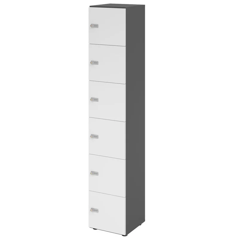 Schließfachschrank Pure - 6 Fächer H215,6 cm- Locker - Garderobenschrank