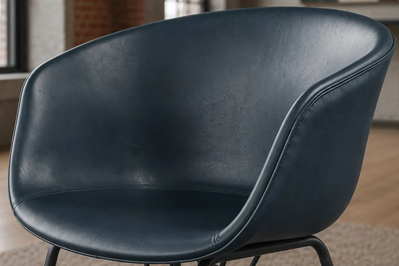 KAWOLA Stuhl DANI Esszimmerstuhl Vierfuß Kunstleder blau