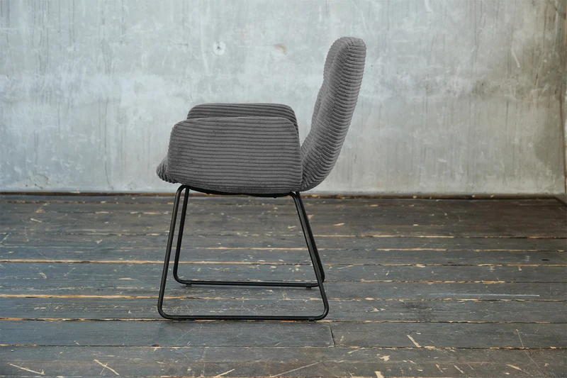 KAWOLA Stuhl NEW CHARME Esszimmersessel Cord grau