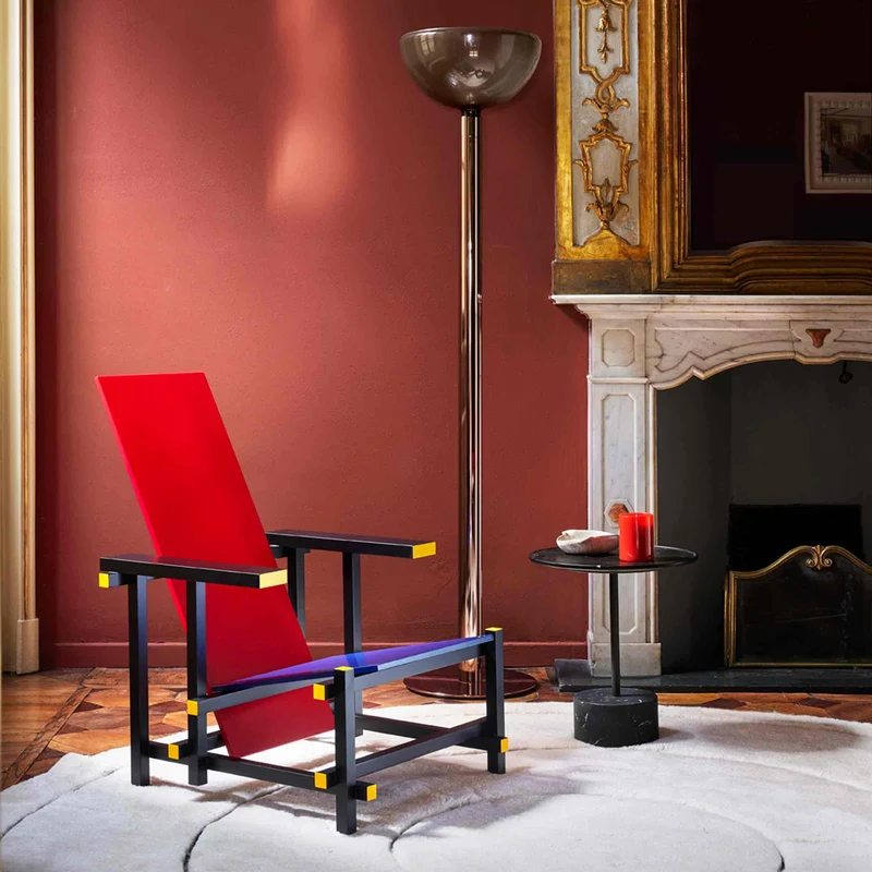Armchair RED AND BLUE, designed by Gerrit T. Rietveld for Cassina