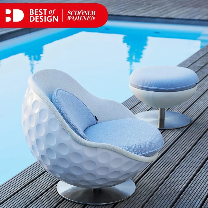 lillus EAGLE - Loungesessel Golf Ballsessel Schwarz / Weiß