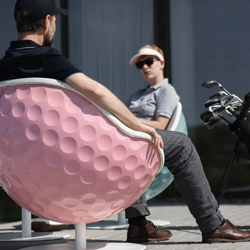 lillus EAGLE - Loungesessel Golf Ballsessel Schwarz / Weiß