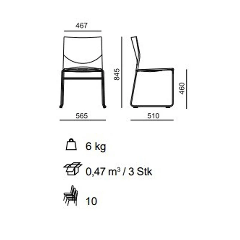 Besucherstuhl PLUS 4 - Kufenstuhl - Stuhl Reihenverbindbar ohne Polster - Beste Qualität & Design! - Auf Rechnung kaufen